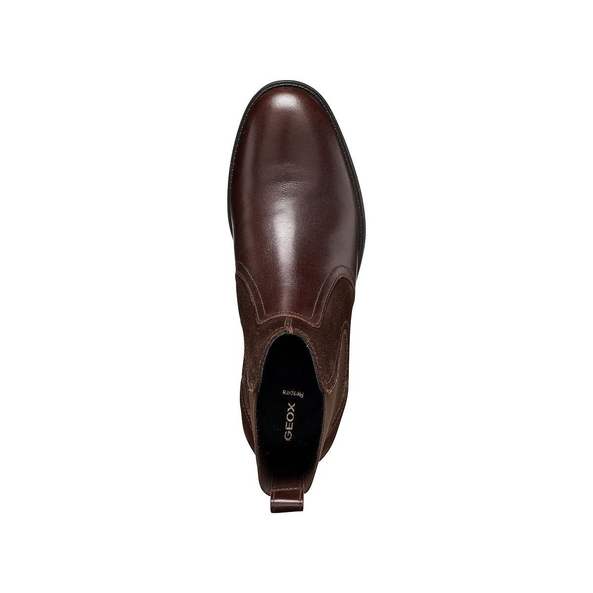 Stivaletti Chelsea in pelle, ESMEENA marrone scuro, GEOX