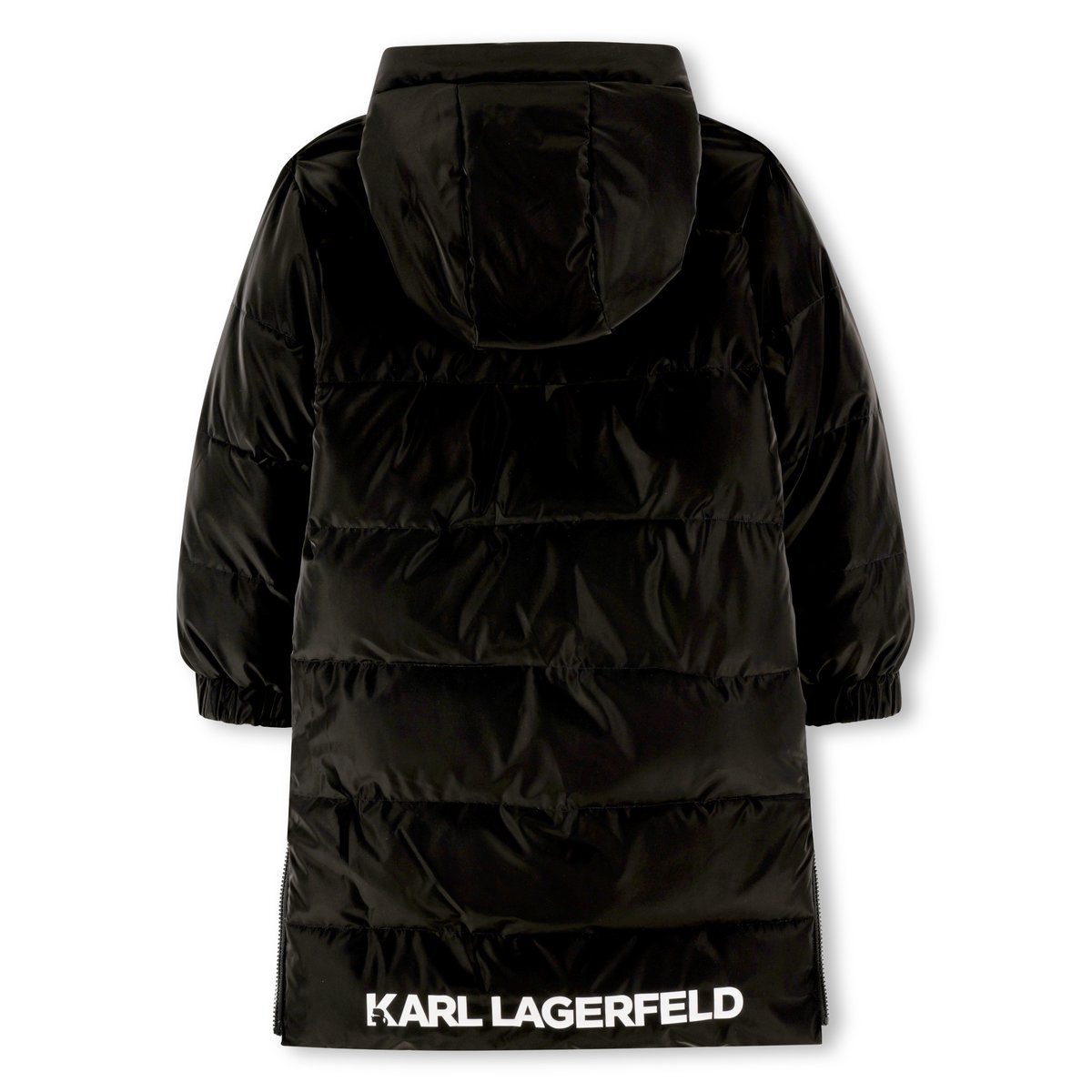 Longue chemise en duvet réversible dore noir, KARL LAGERFELD KIDS