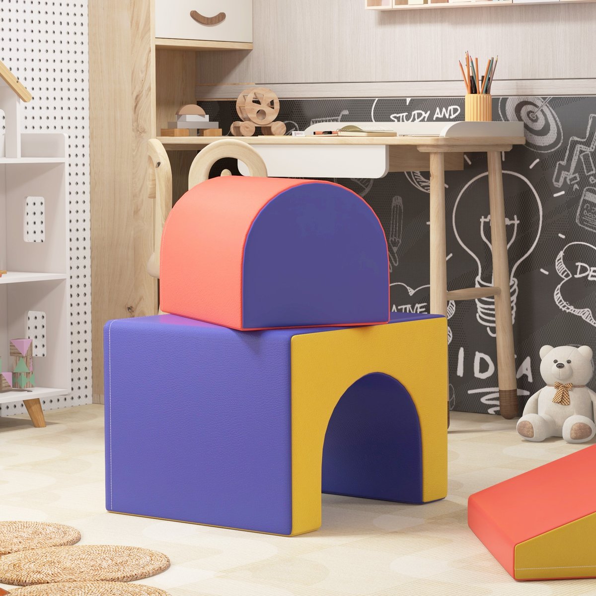 Ensemble de jeux souples pour enfants multicolore, HOMCOM