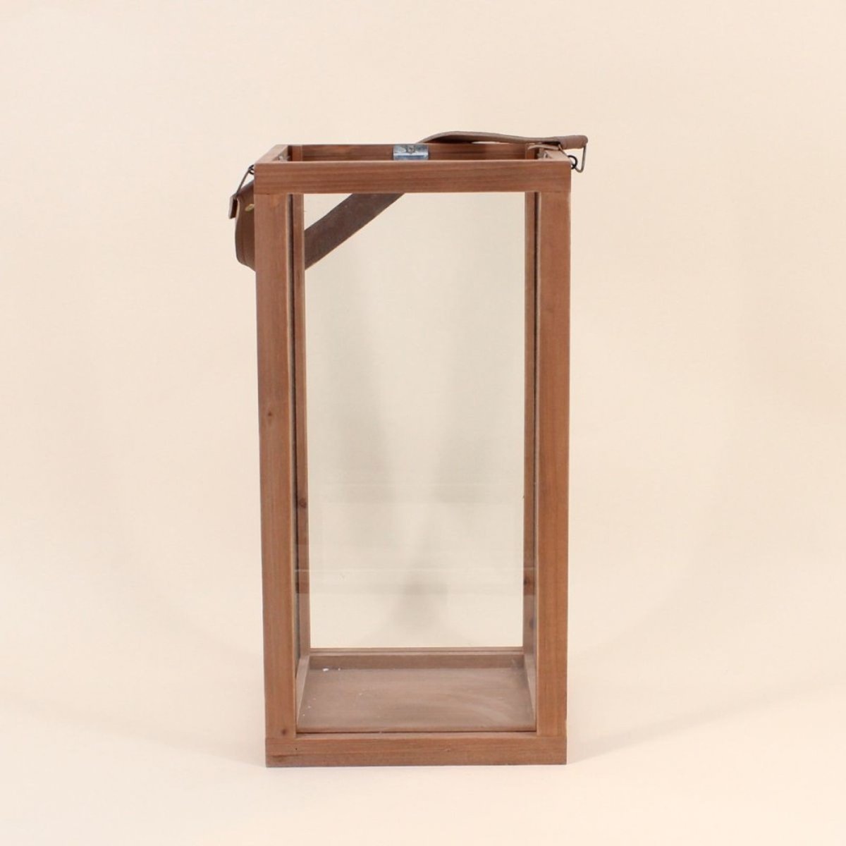 Lanterne en bois avec anse 40cm naturel, ORNAMI