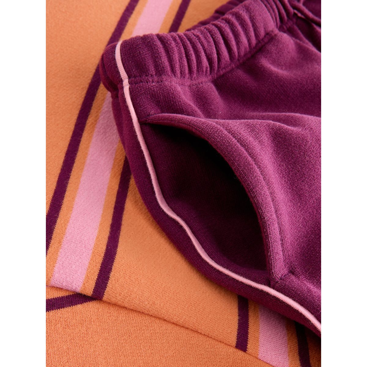 Ensemble sweat et pantalon de jogging large rayure orange/violet, NEXT