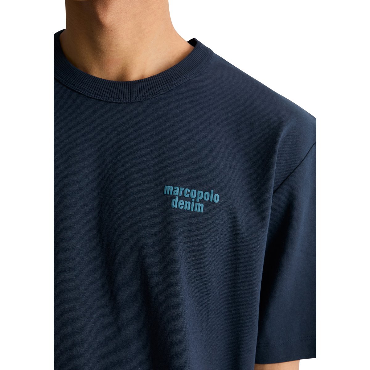 T-shirt relaxed avec impression dans le dos bleu foncé, MARC O’POLO DENIM