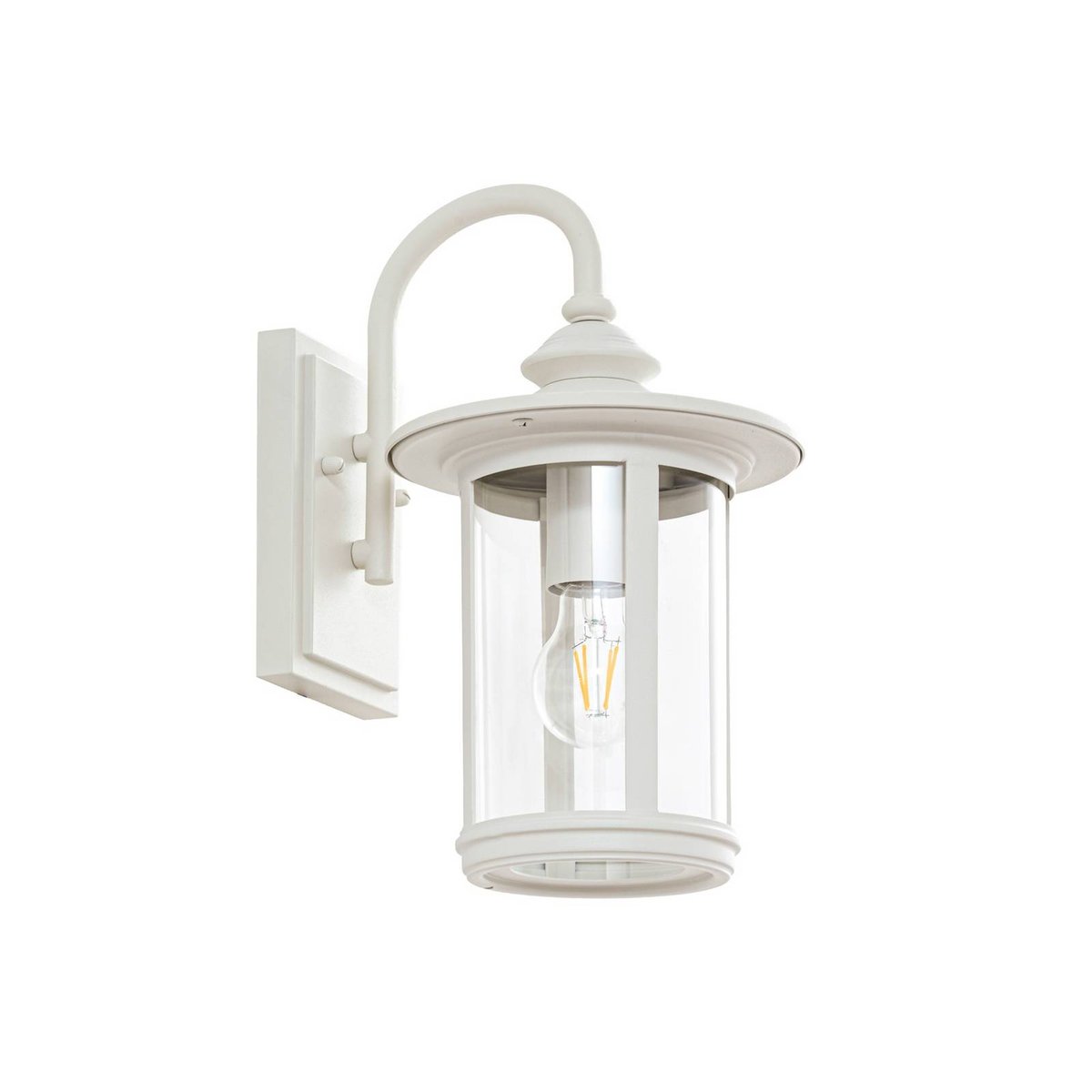 Applique extérieure en aluminium antique blanc, transparent, LINDBY