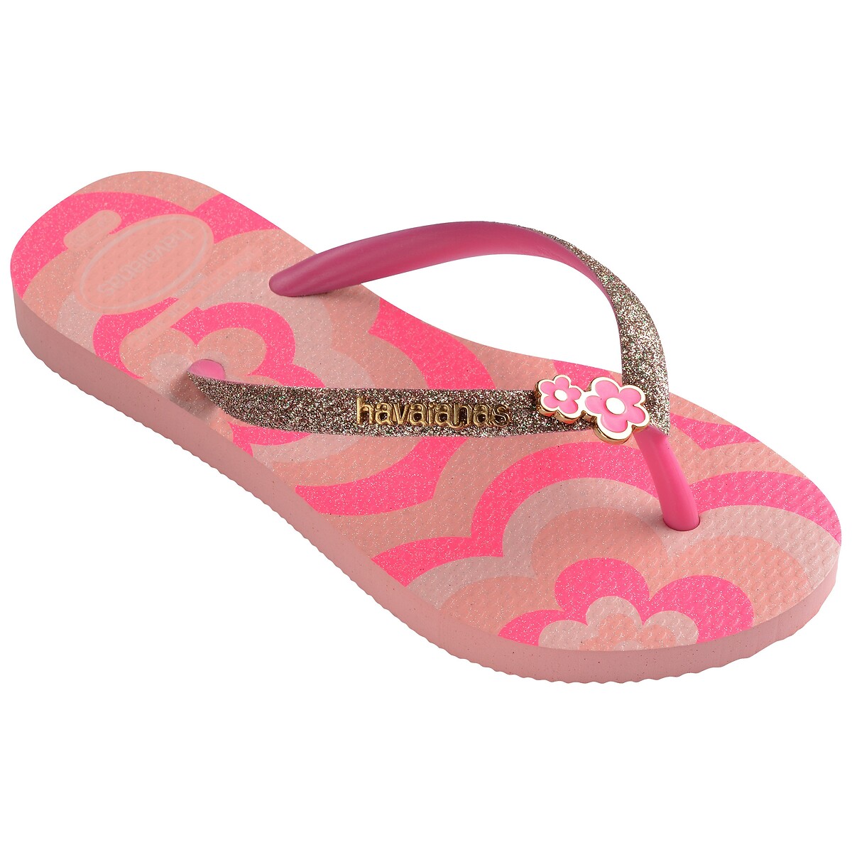 Flip-Flops HAV. KIDS SLIM GLITTER II rosa, HAVAIANAS