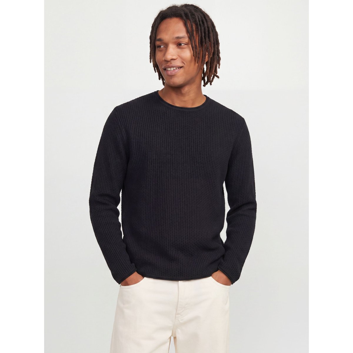 Pull En Maille black 1, JACK & JONES