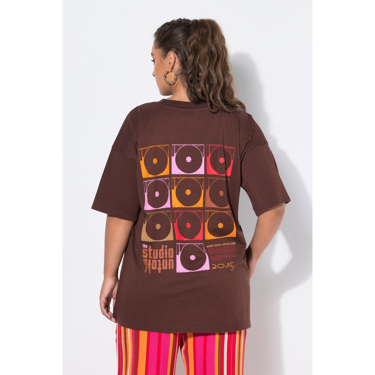 T-shirt oversized, imprimé STD NTLD marron, STUDIO UNTOLD