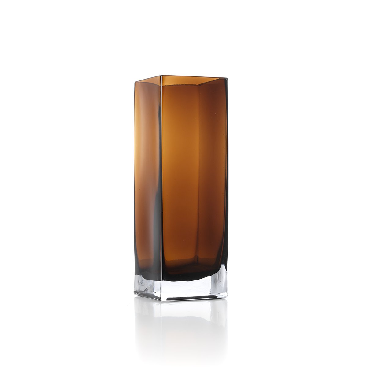 Vase en verre recyclé CUBOID ambre, BAZAR BIZAR
