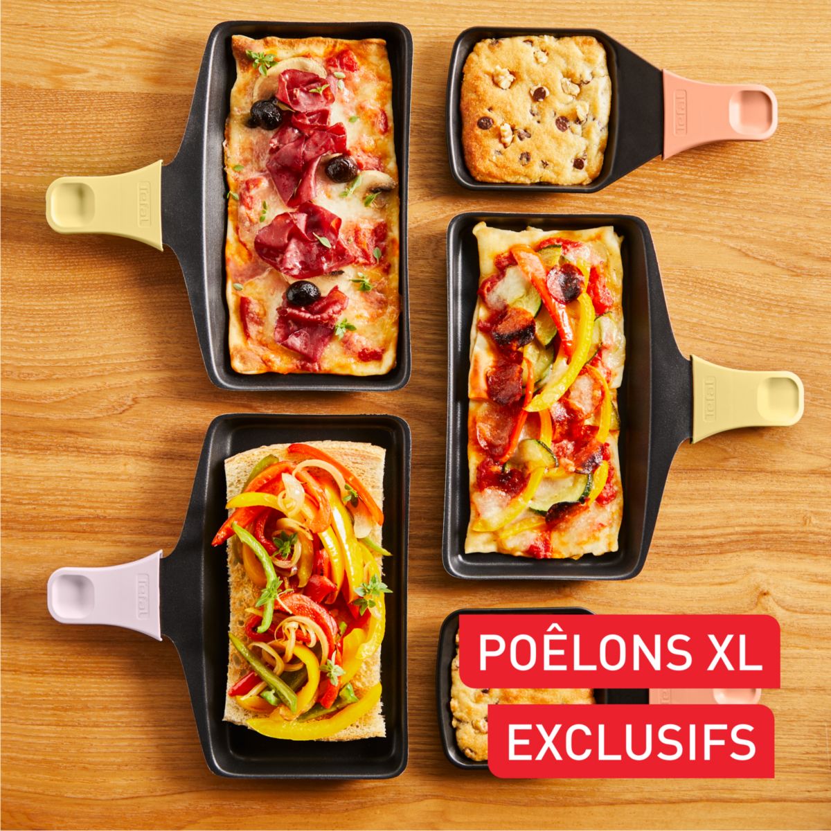 Raclette 2 en 1 plancha Food & Co x8 RE651JF0 orange, TEFAL