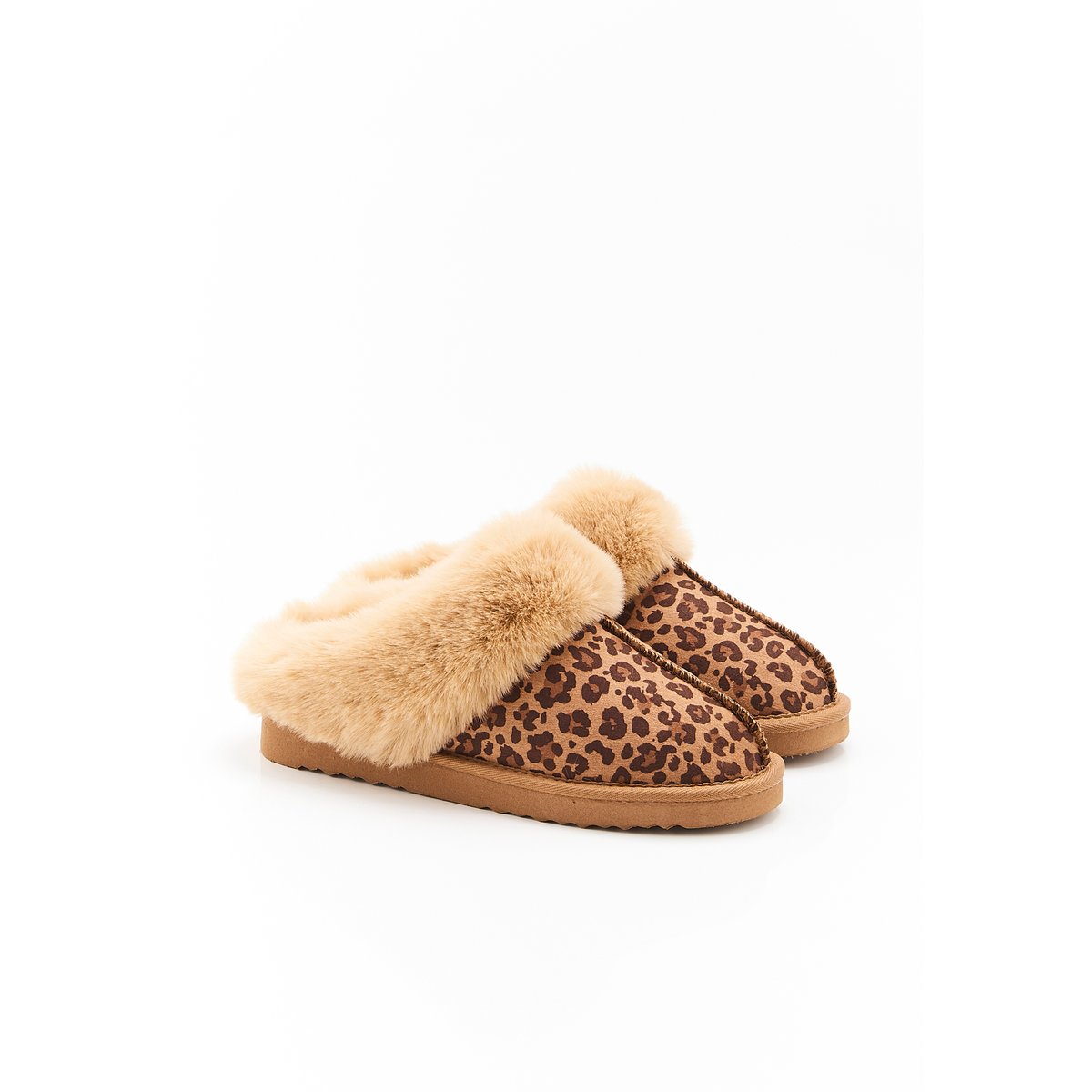 Mules fourrées thermolactyl marron animalier, DAMART