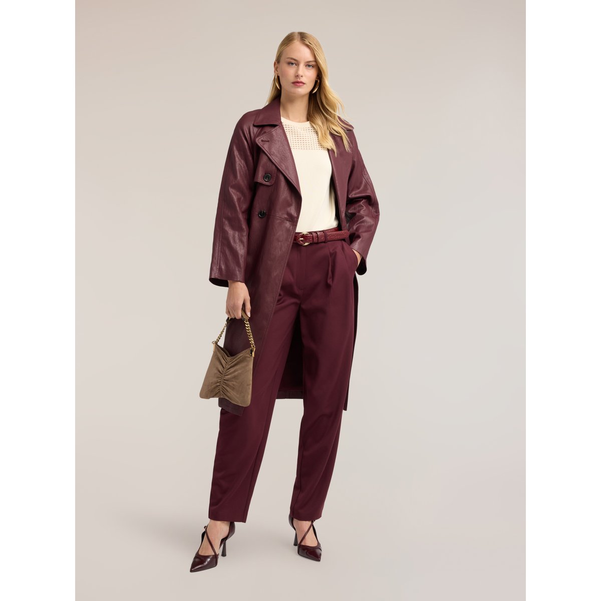 Pantalon barrel burgundy, MOTIVI