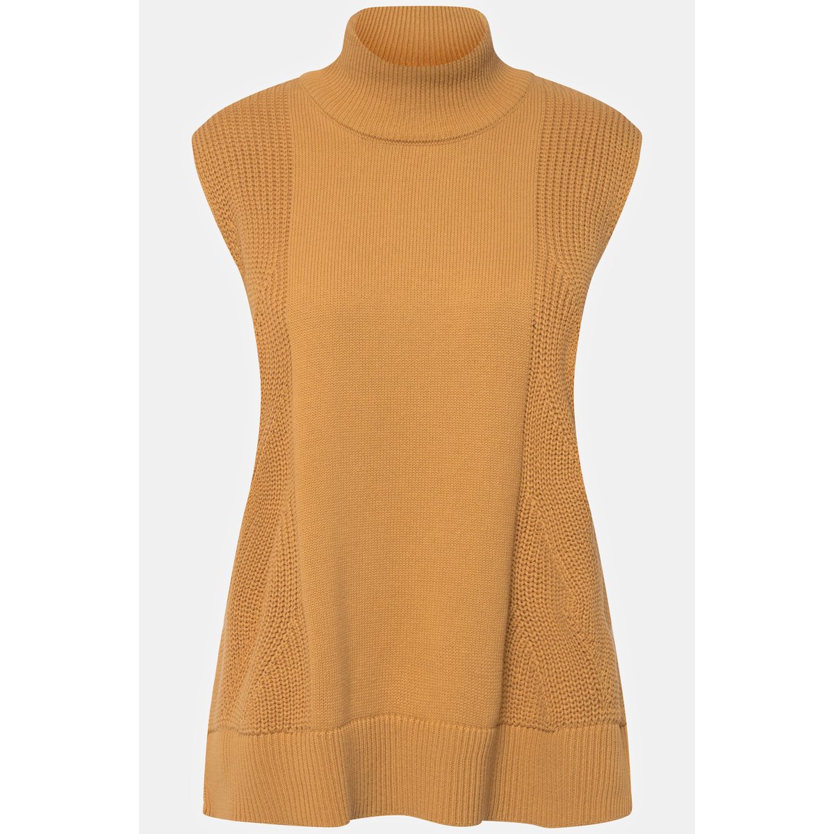 Pull sans manches en coton bio moutarde, ULLA POPKEN