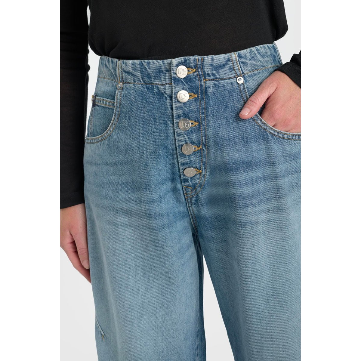 Jeans loose, large , longueur 34 blue, LE TEMPS DES CERISES