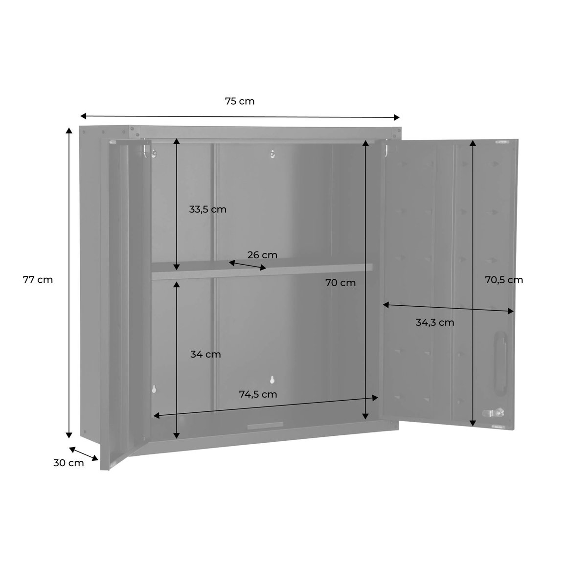 Meuble haut de rangement pour garage BOBBY noir, SWEEEK