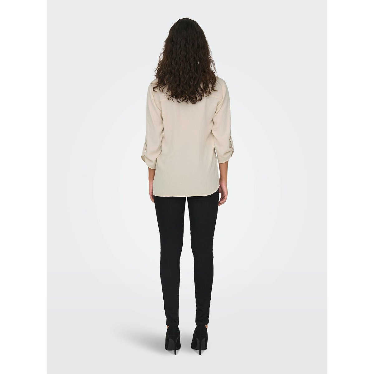 Blouse met 3/4 mouwen, V-hals ecru, JDY