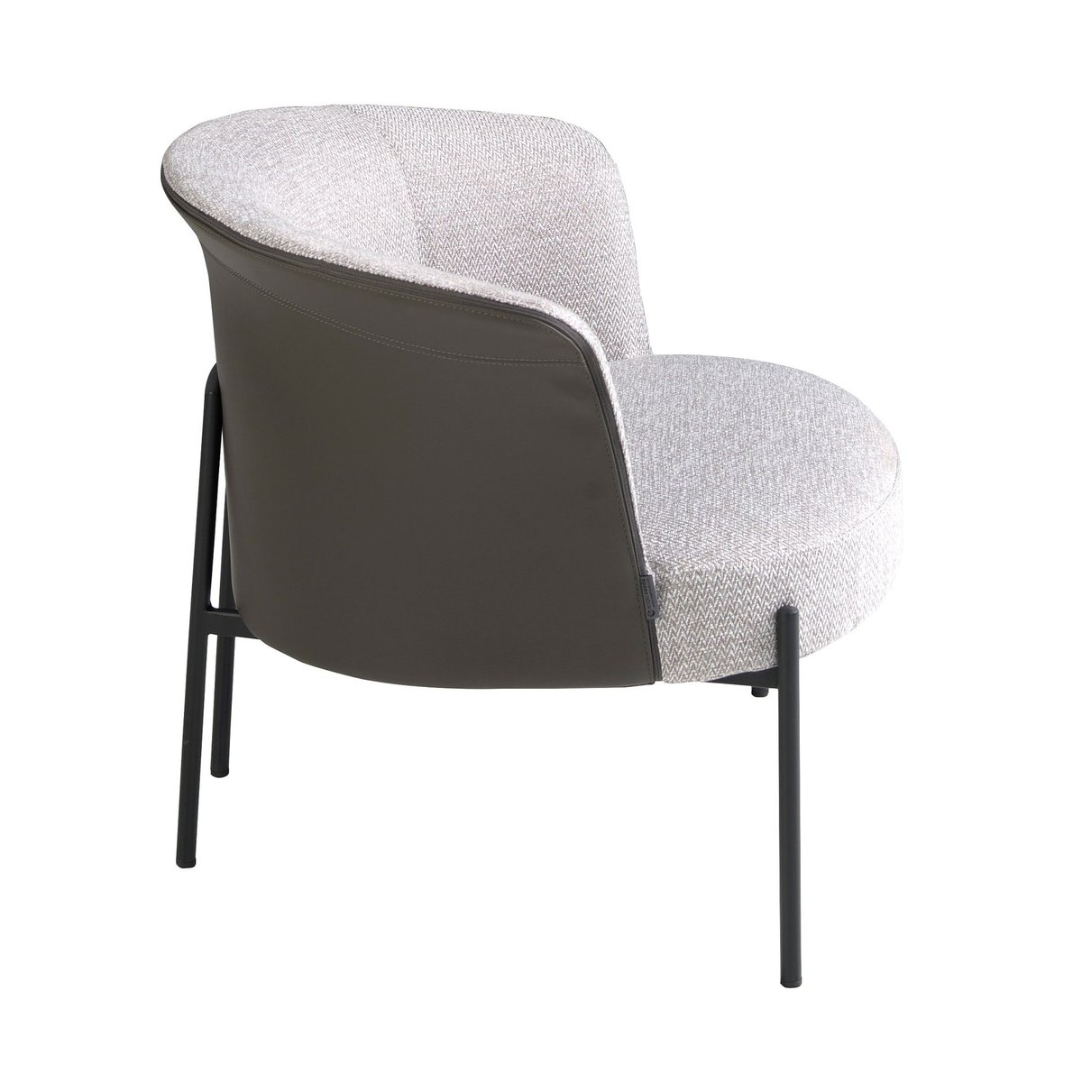 Fauteuil en tissu et similicuir gris | noir, ANGEL CERDA