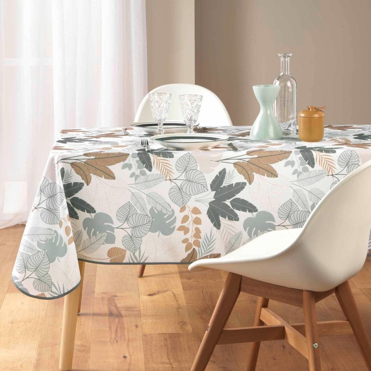 Nappe rectangulaire 150x240 antitache imprimé FIDJI multicolore, DECORATIE