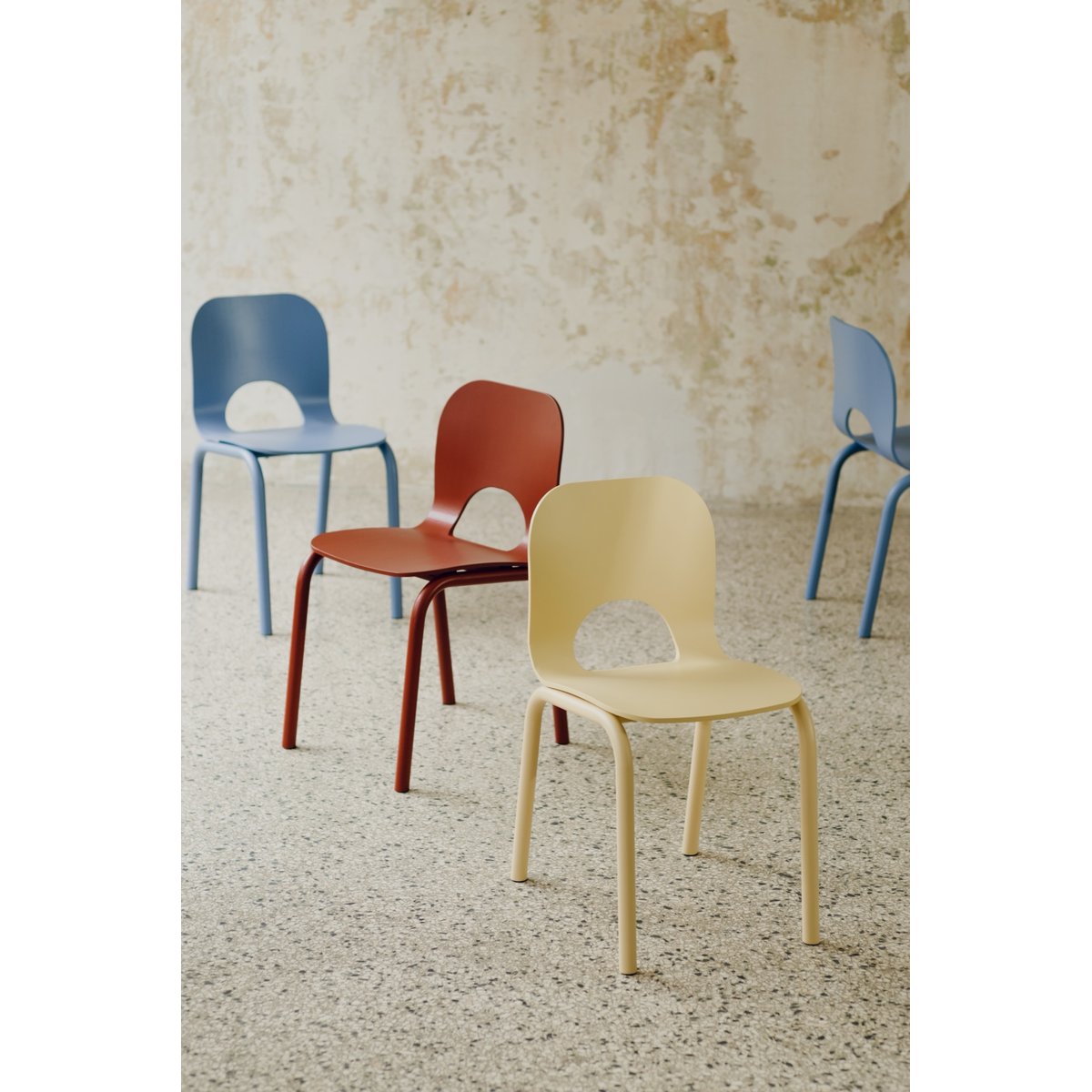 Chaise de salle à manger en hêtre ATTO rouge marron, NOO.MA
