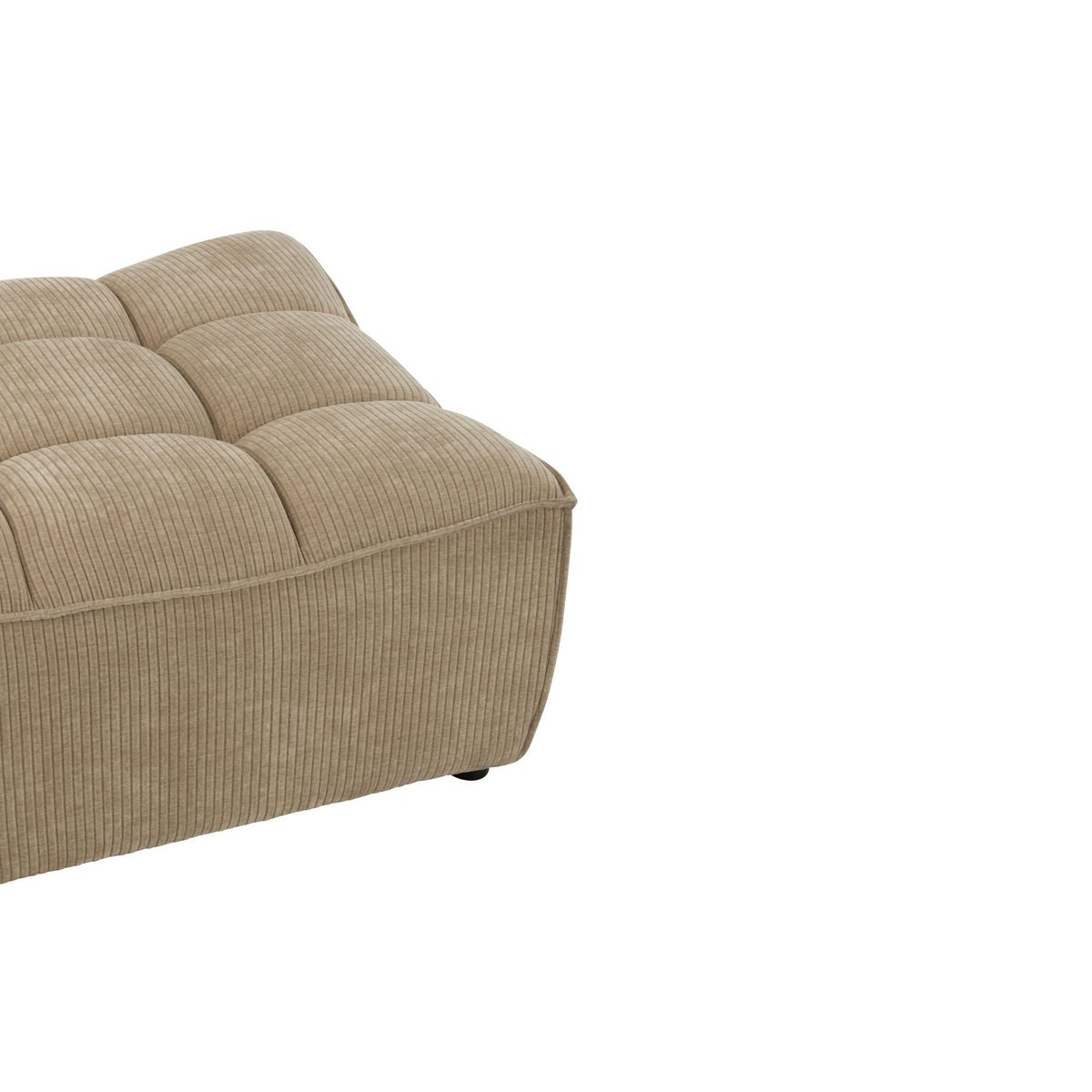 Pouf rectangulaire lounge en velours côtelé - LORENZO crème, HELLIN, DEPUIS 1862