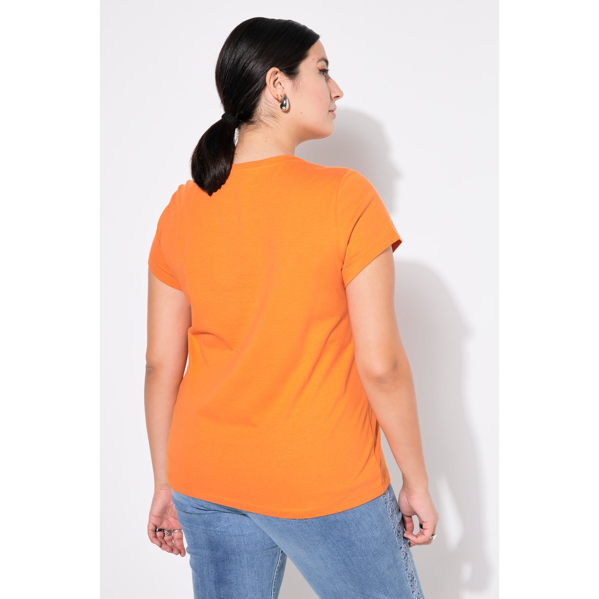 T-shirt, Slim Classic, broderie orange, STUDIO UNTOLD