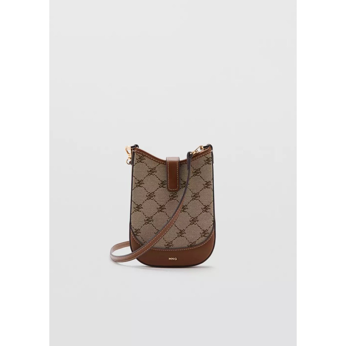 Housse téléphone portable logo jacquard chocolat, MANGO