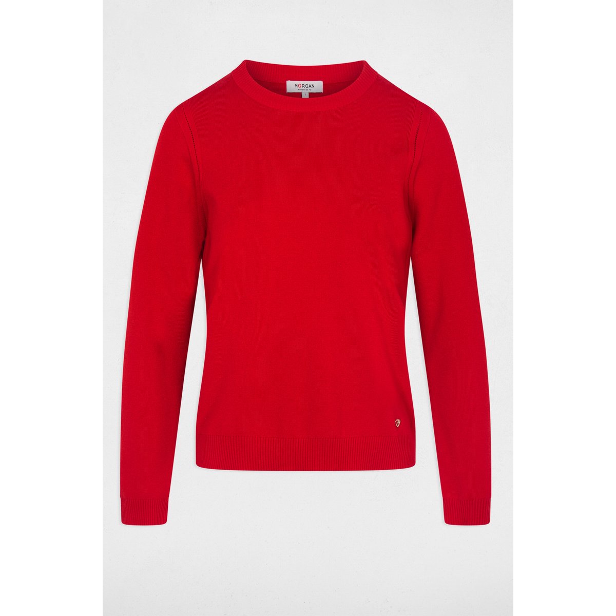 Pull maille relief rouge, MORGAN