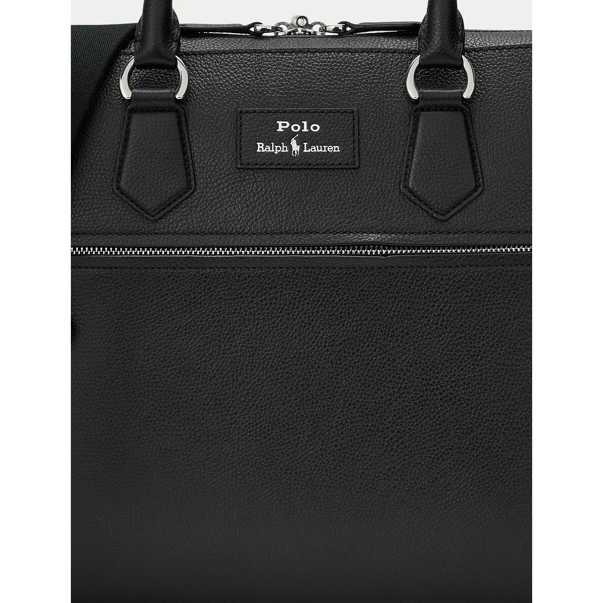 Sacoche en cuir chagrin noir, POLO RALPH LAUREN