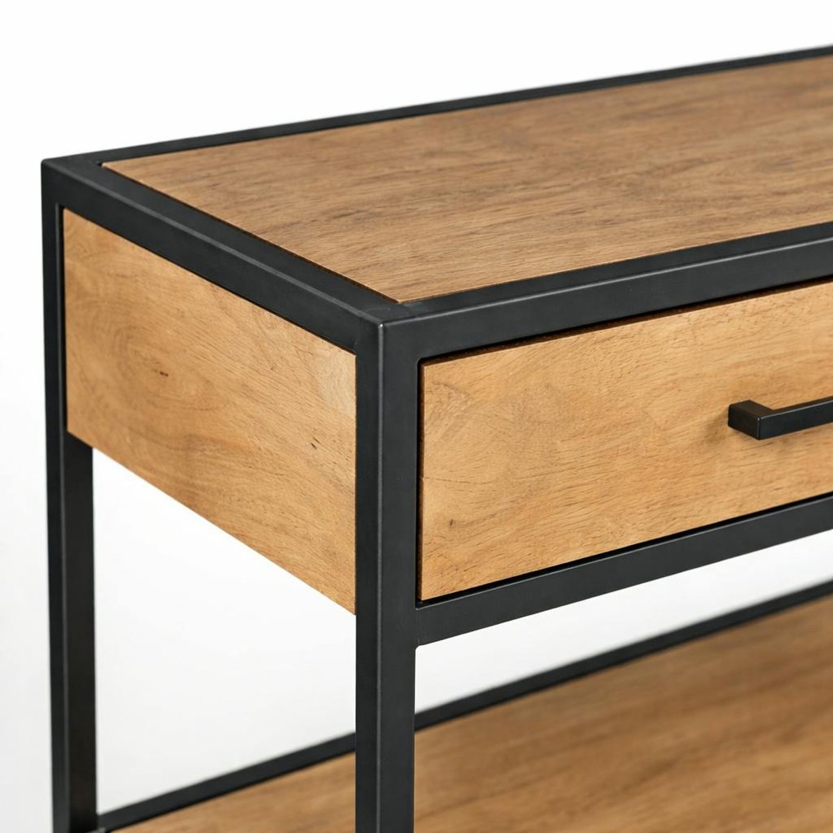 Console d'entrée bois clair 2 plateaux 2 tiroirs RIVANO bois naturel, PIER IMPORT