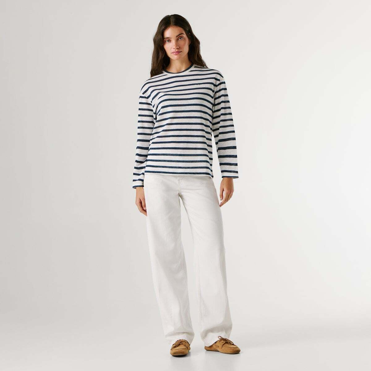 T-Shirt À Rayures Manches Longues bleu des profondeurs, PEPE JEANS