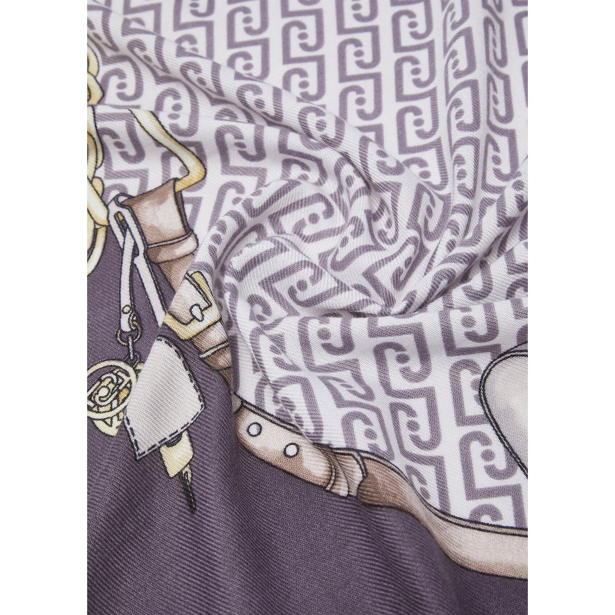 Foulard grand format avec imprimé noir, LIU JO