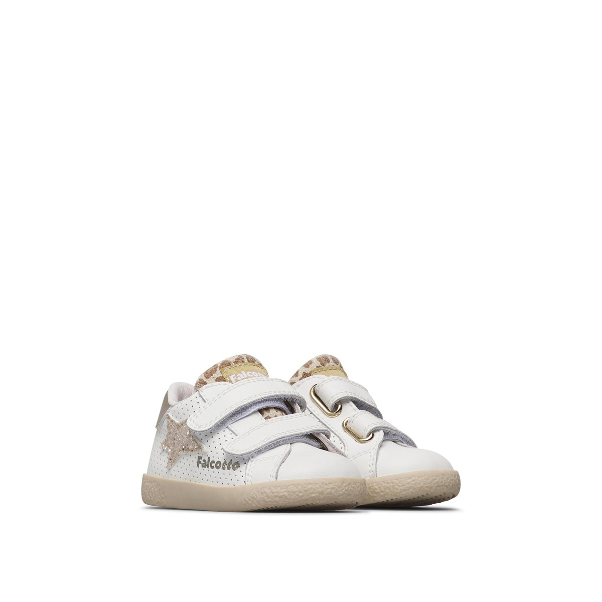 Baskets en cuir ALNOITE 2 VL. blanc-platine-, FALCOTTO