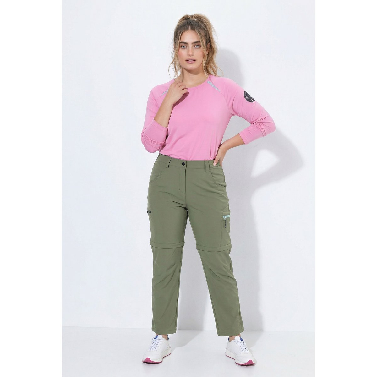 Pantalon technique, pochez zippée vert olive, ULLA POPKEN