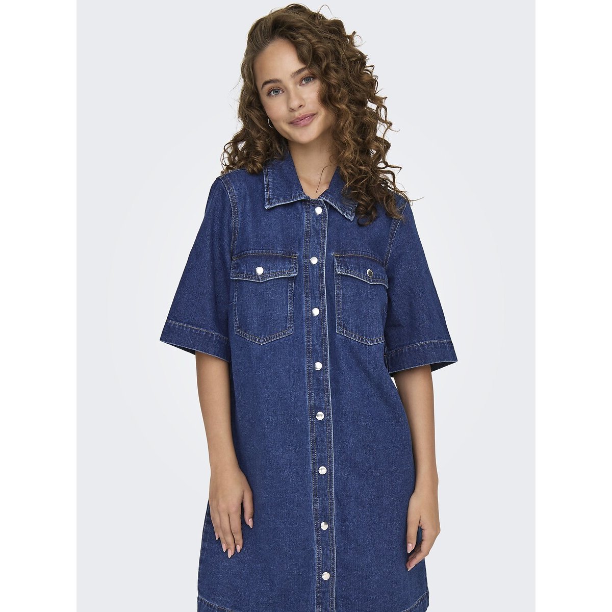 Robe mi-longue en jean dark blue, ONLY