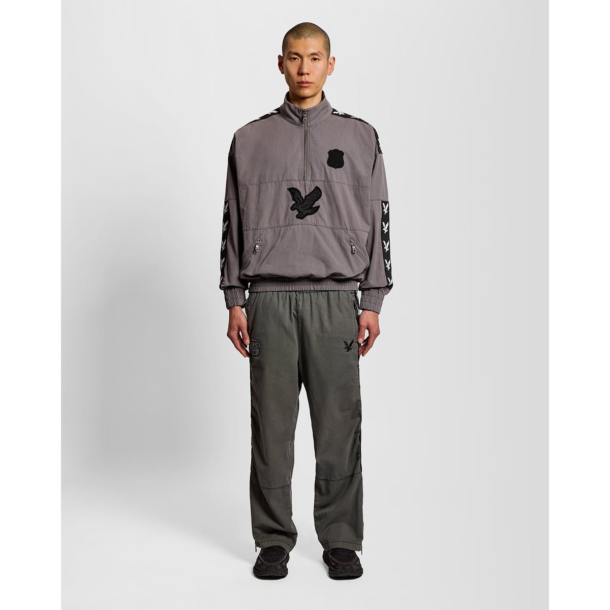Veste droite en coton gris délavé, LYLE & SCOTT