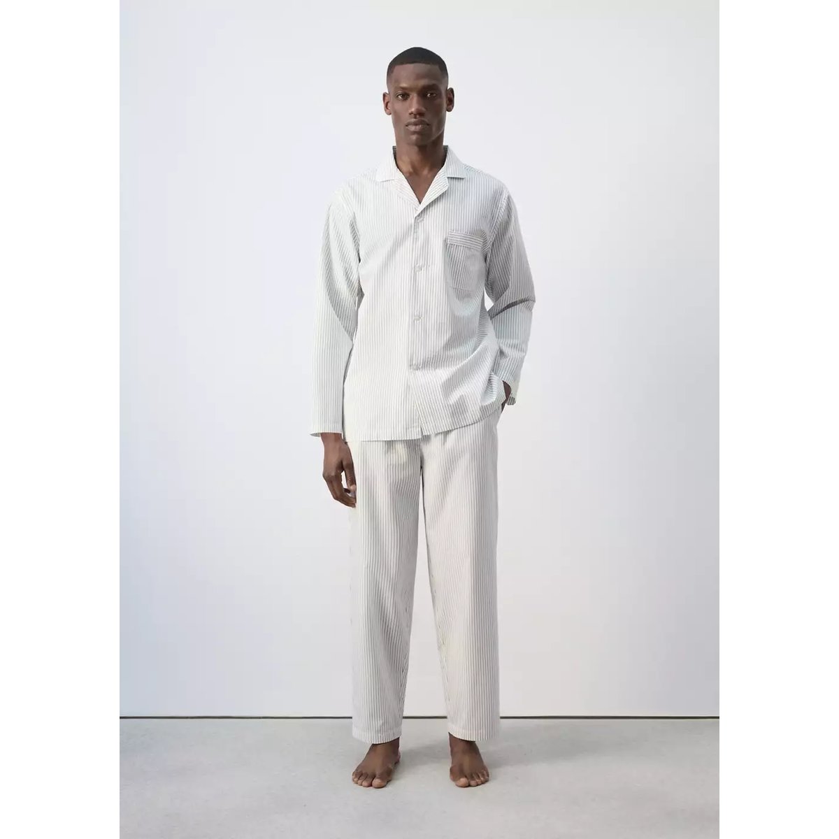 Lot pyjama combiné à rayures gris, MANGO MAN