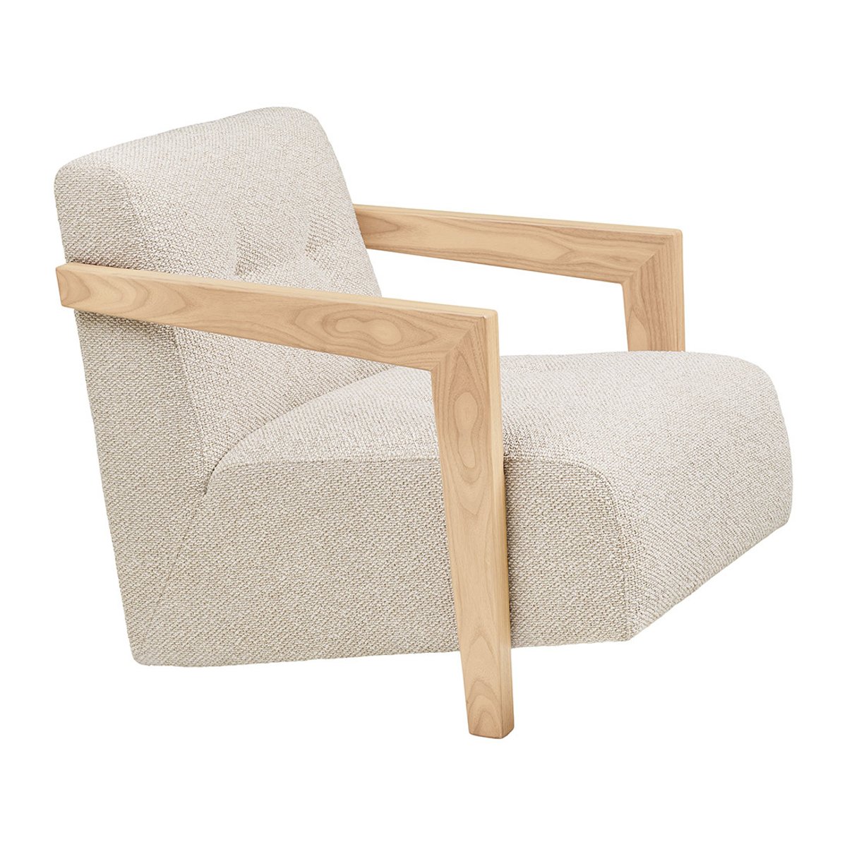 Fauteuil en tissu texturé avec accoudoirs, LOLA beige, BEST MOBILIER