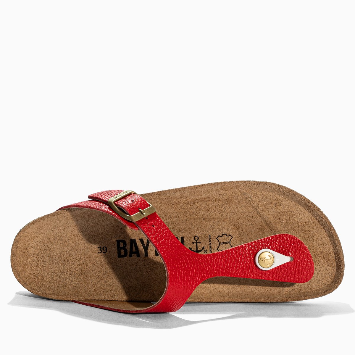 Tongs en cuir MERCURE red, BAYTON