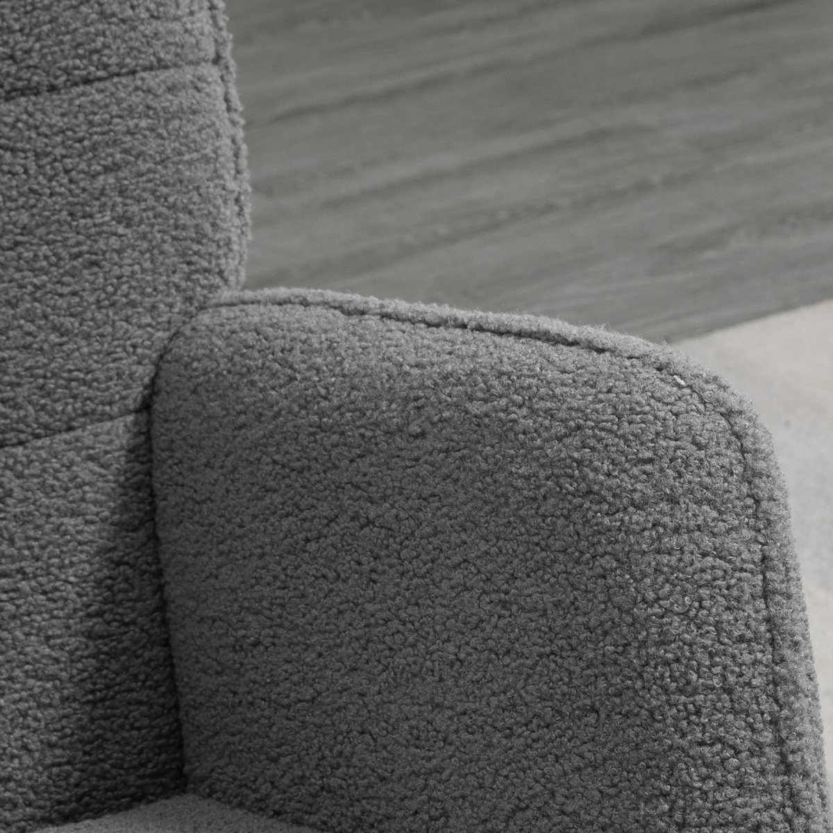 Fauteuil à bascule Revêtement bouclette Gris gris foncé, HOMCOM