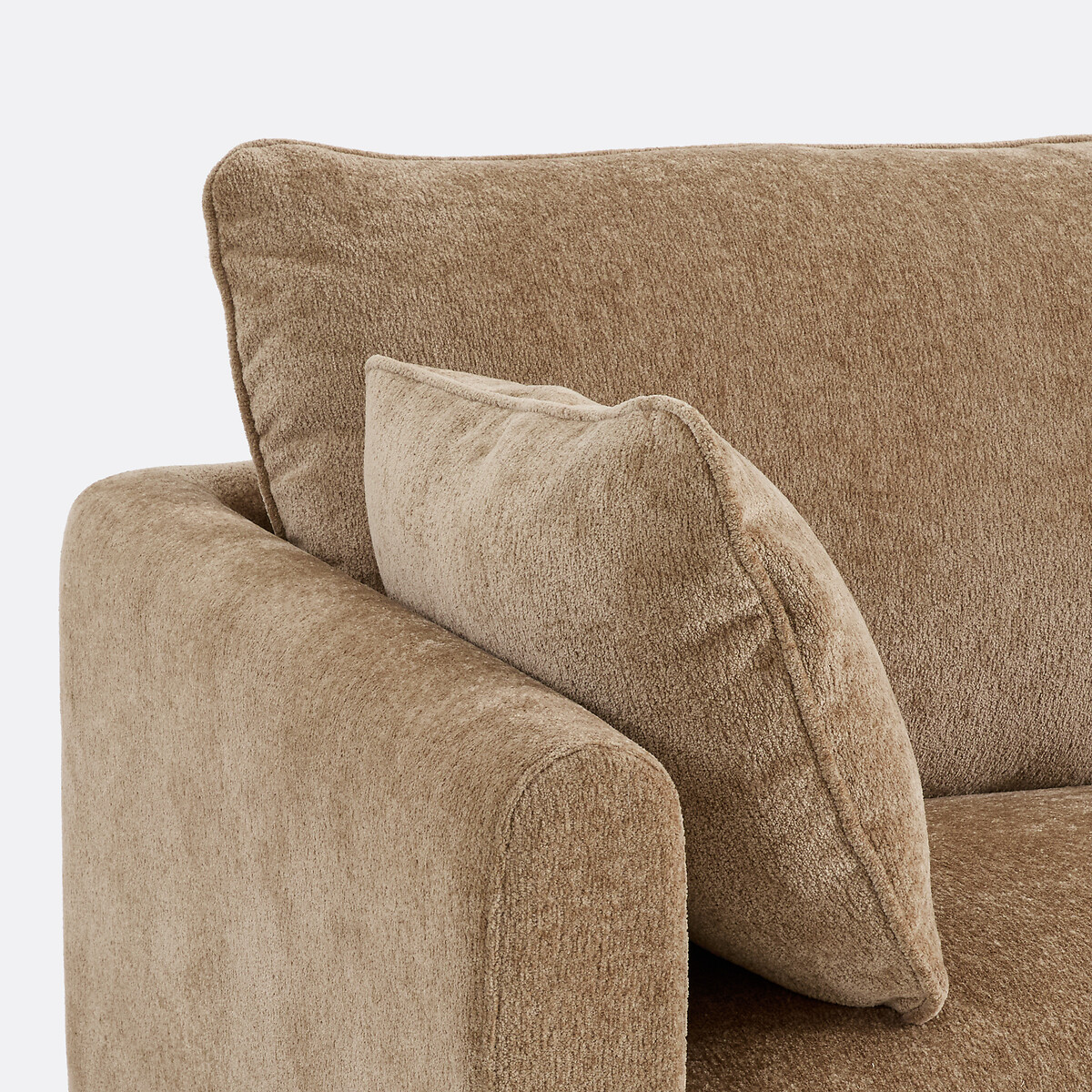 Canapé droit 2, 3, 4 ou 5 places, en chenille épaisse, EMILIO beige doré, LA REDOUTE INTERIEURS