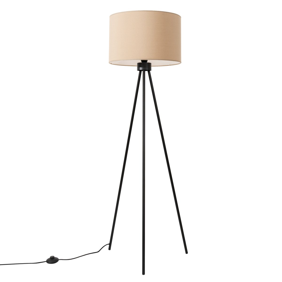 Lampadaire Tissu Taupe E27 1 Nevia taupe, EDEN
