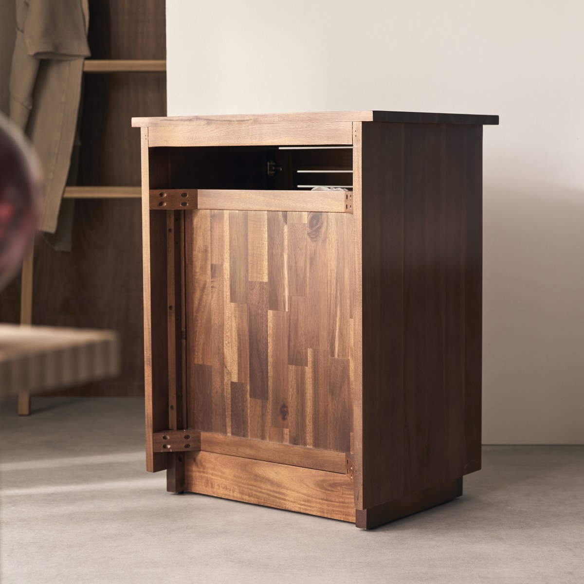 Meuble de rangement salle de bain en Acacia massif, LOGGIA naturel, TIKAMOON