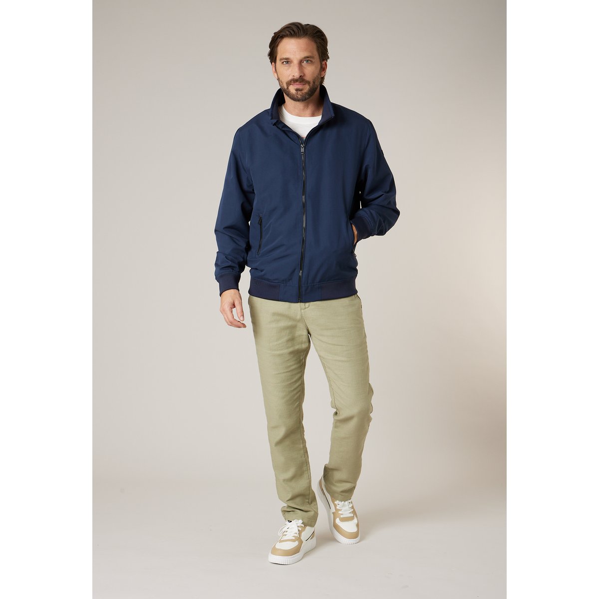 Blouson léger homme moderne et confortable CARMELO marine, DEELUXE