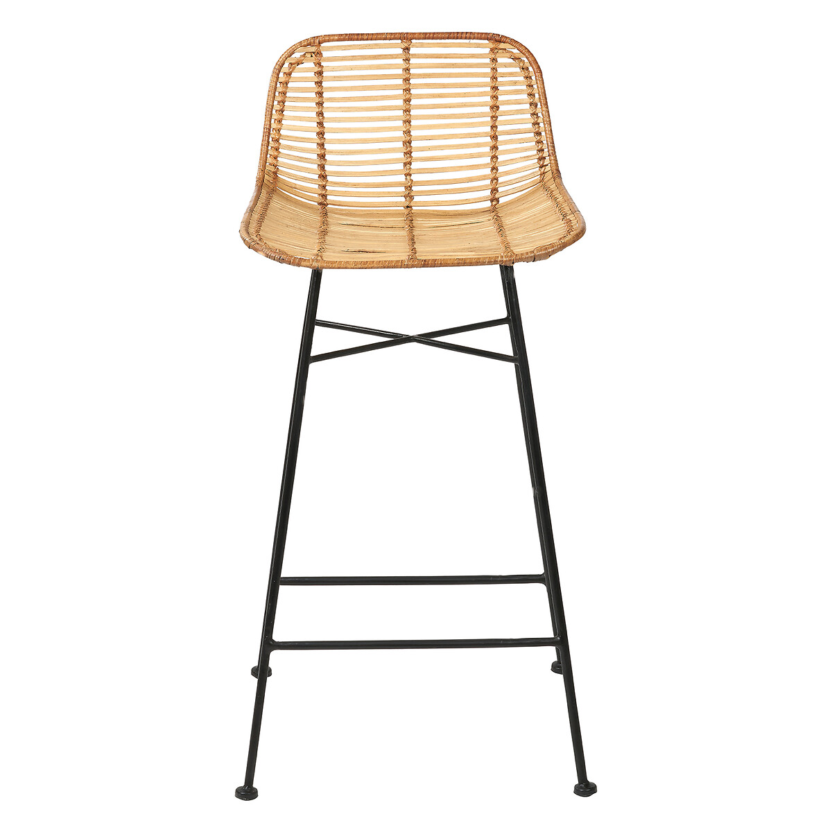 Nerano Rattan & Metal Bar Stool natural rattan, SO'HOME
