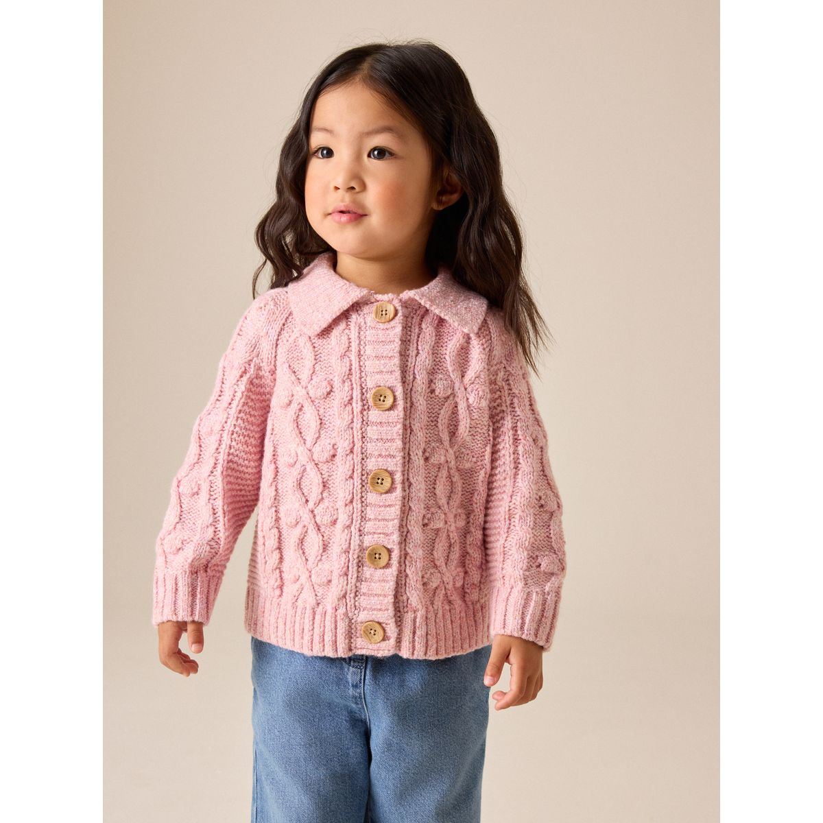 Cardigan épais à boules rose, NEXT