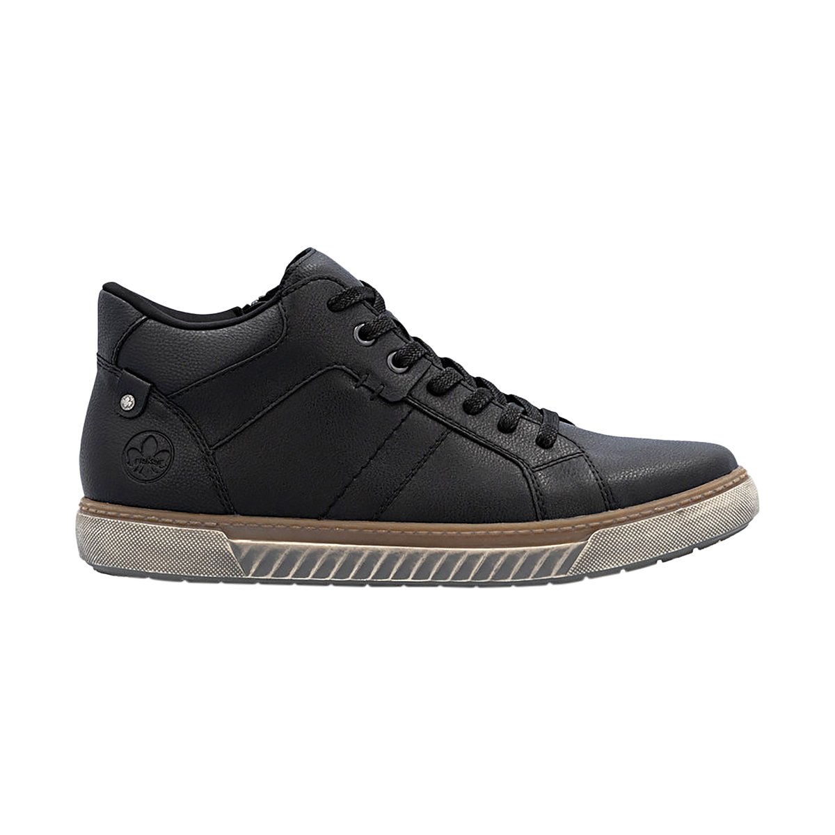 Basket Basse Cuir Rgd noir, RIEKER
