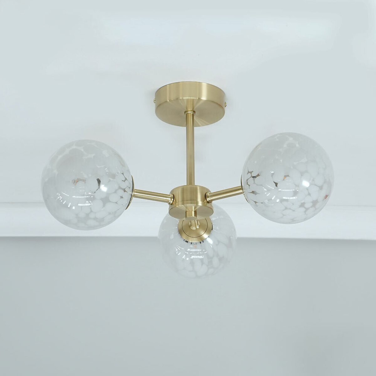 Indie 3-Light Confetti Glass Ceiling Light gold-coloured, SO'HOME