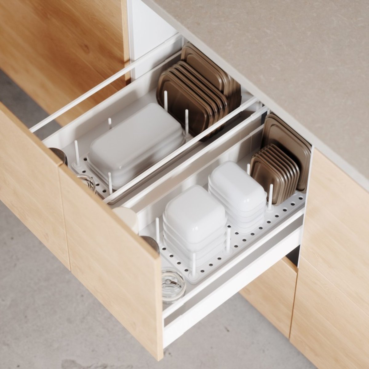 Organisateur tiroir cuisine PEGGY set de 2 blanc, UMBRA