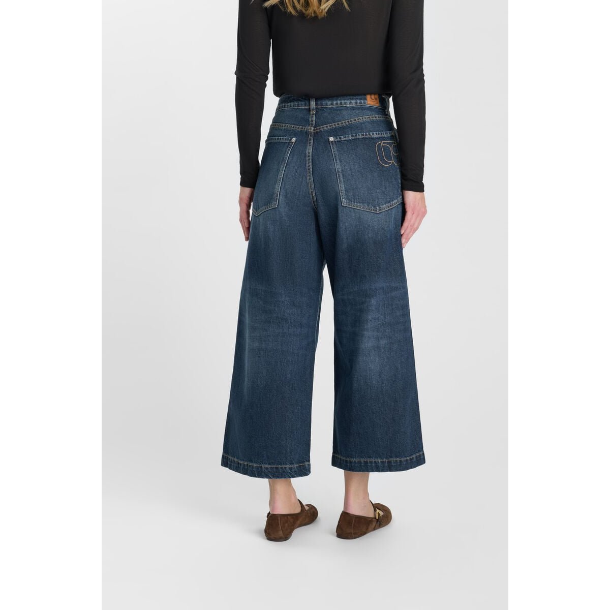 Jeans loose, large , 7/8ème blue, LE TEMPS DES CERISES