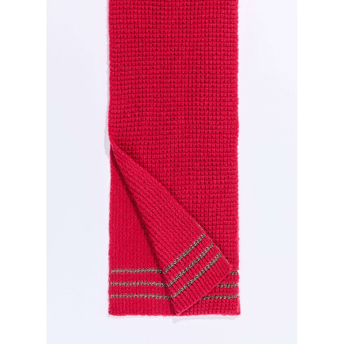 Écharpe maille chaude fil textile DISCO rouge, PRINCESSE NOMADE