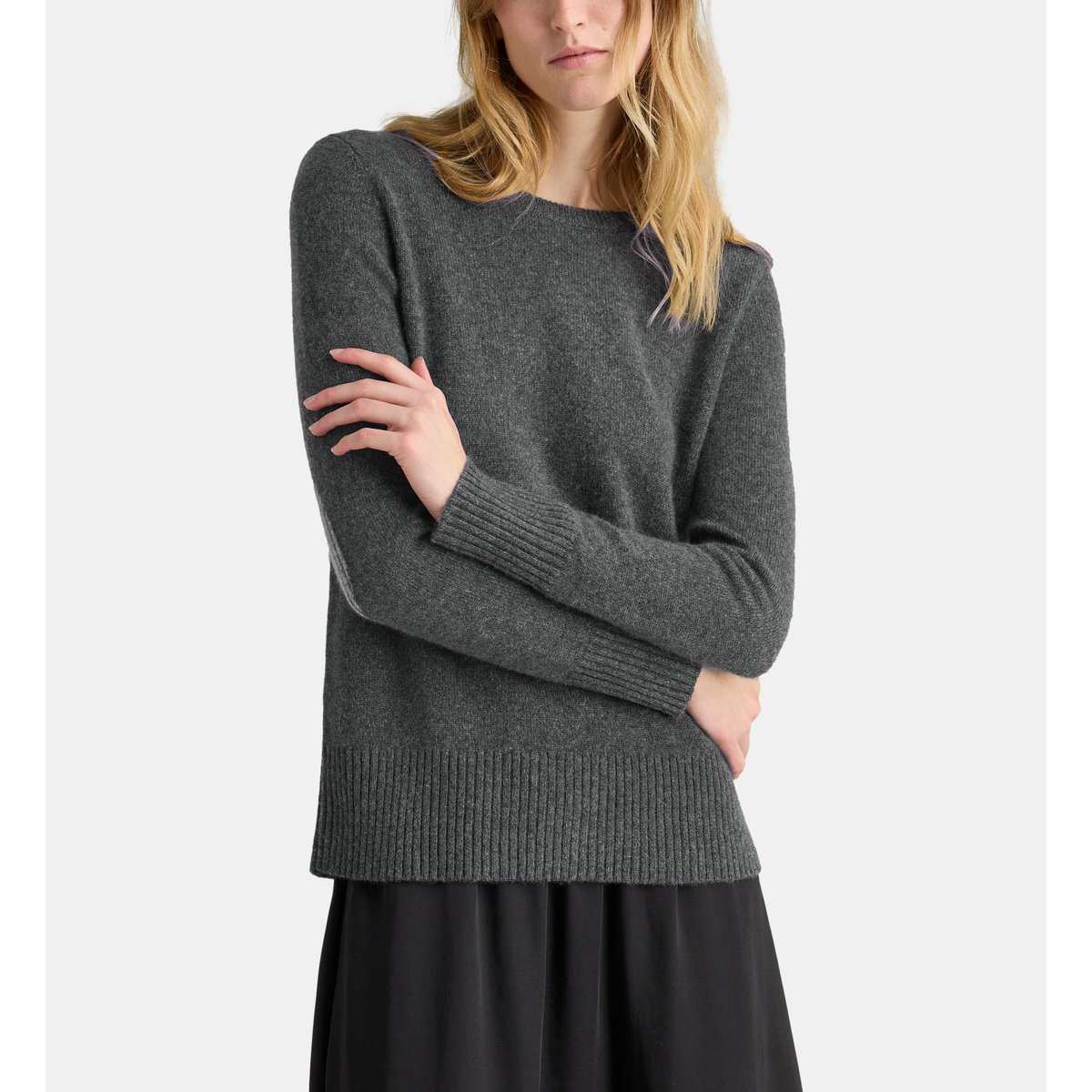 Pull sandrine en cachemire gris chine, GALERIES LAFAYETTE