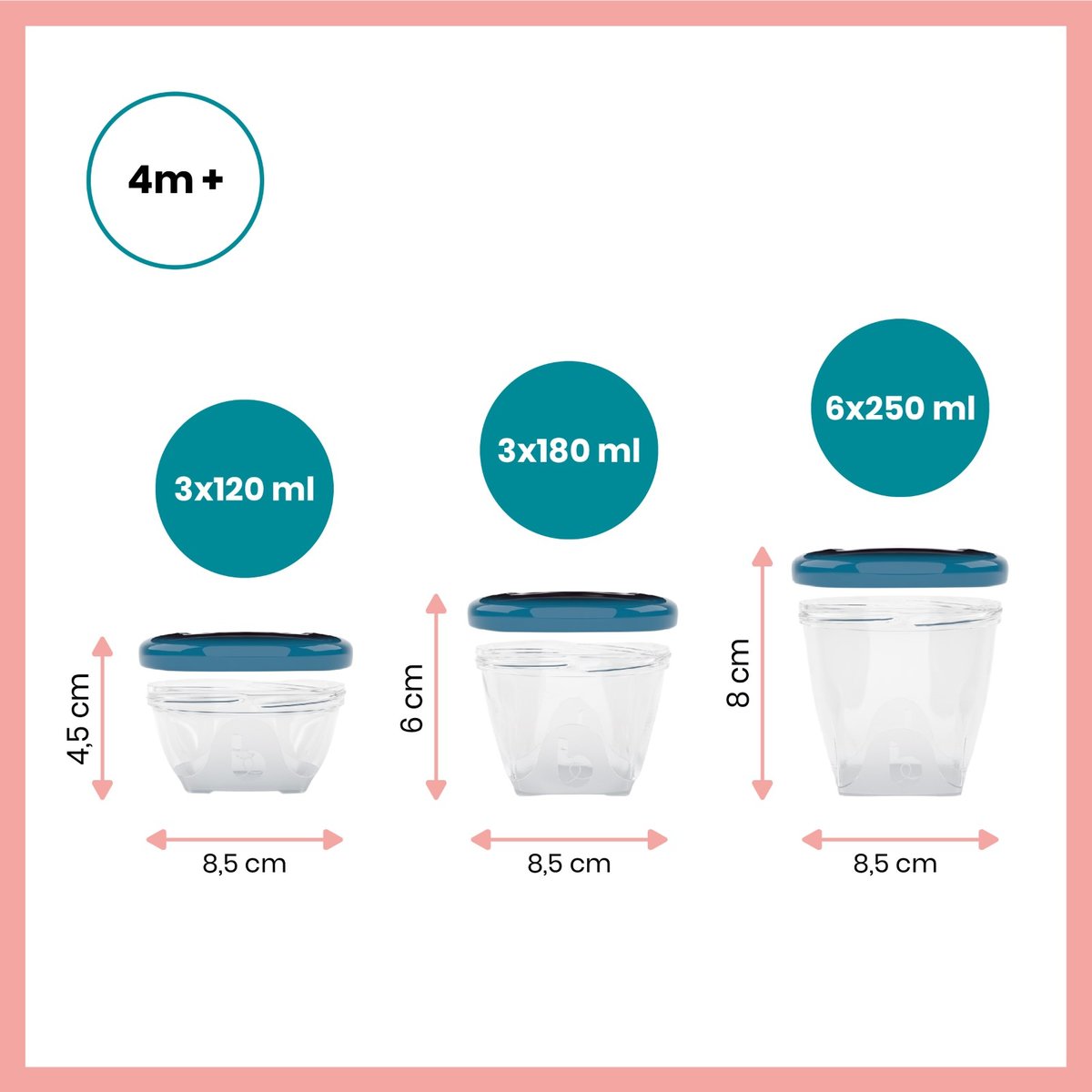 Pots de conservation Babybol avec cuillères transparent, BABYMOOV